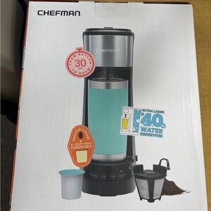 Chefman Single Serve Coffee Maker - Black and Silver